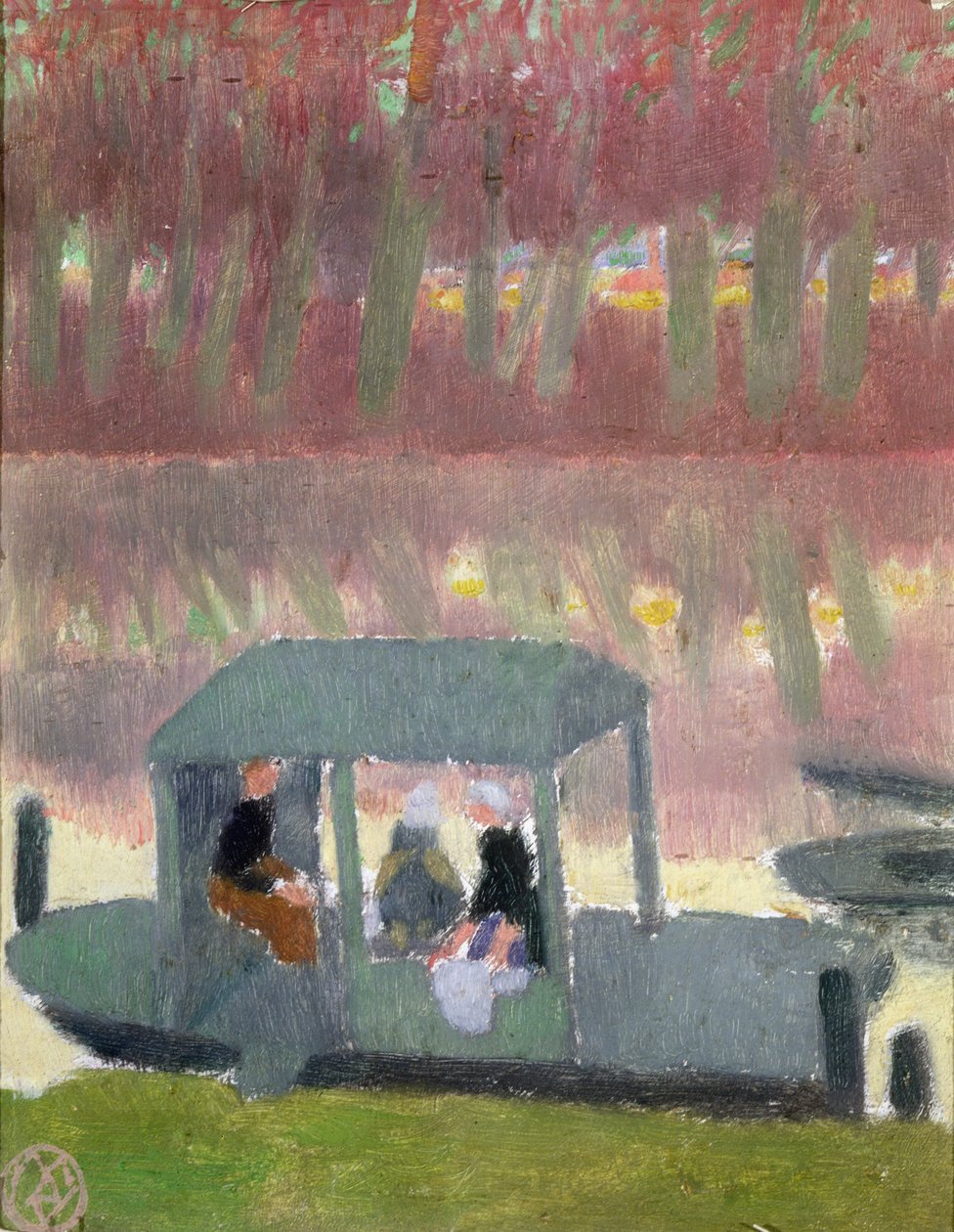 Bateau-Lavoir i Port-Marly, 1890 (olie på papir) af Maurice Denis