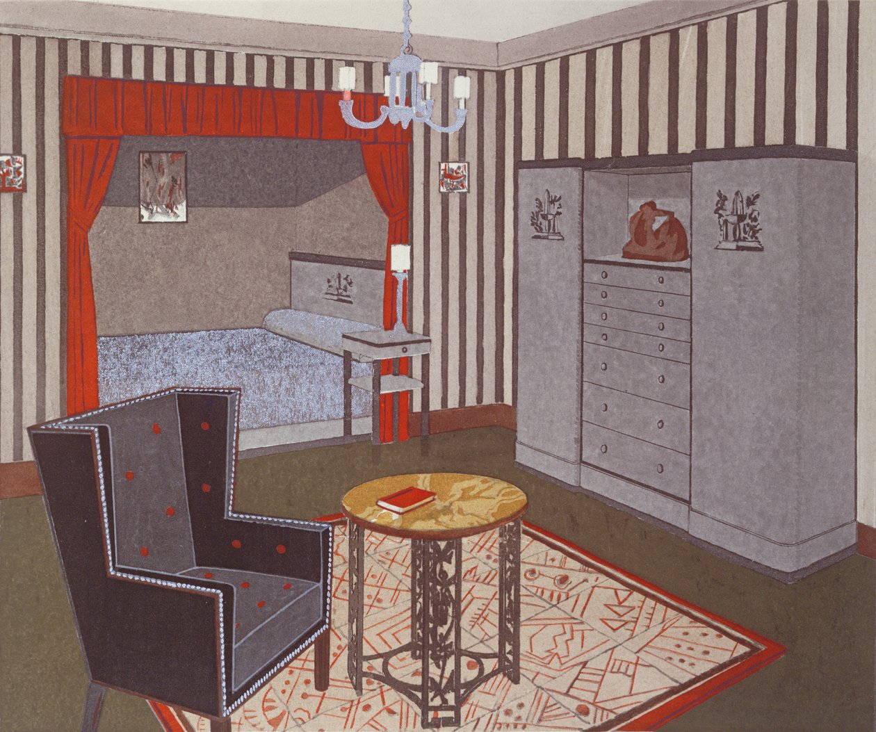 Soveværelse for en ung mand, 1925 af Maurice Guillemard