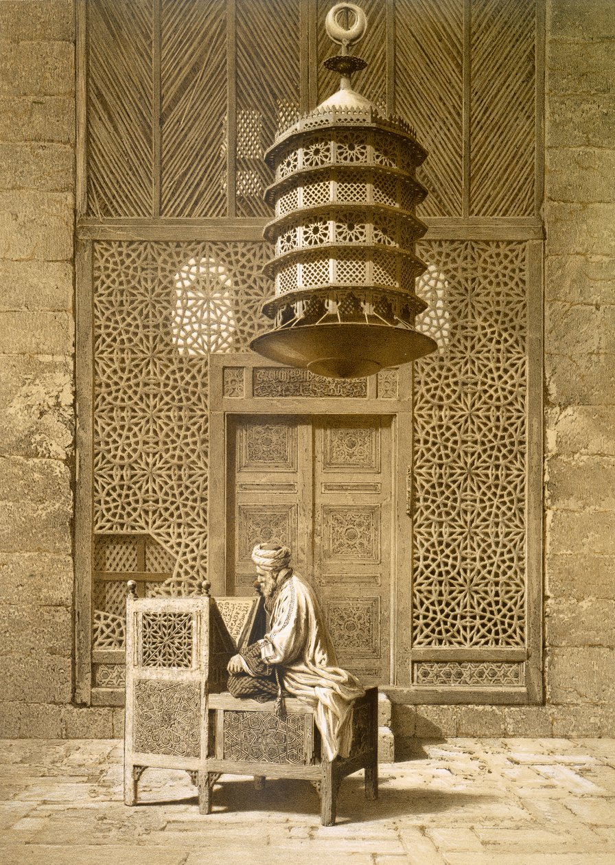 En imam læser Koranen i Sultanens moske, Marokko, 1817 af Maurice Keating