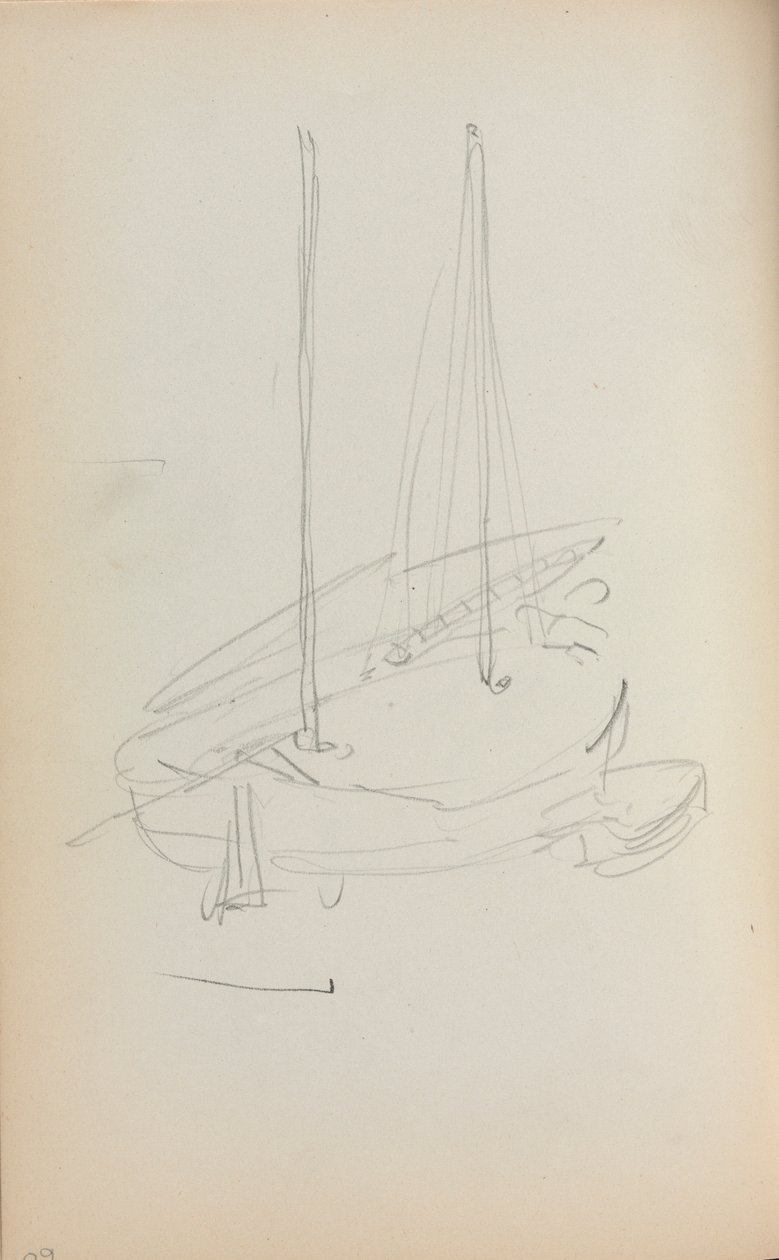 Italiensk skitsebog: Sejlbåd side 60, 1898-1899. af Maurice Brazil Prendergast