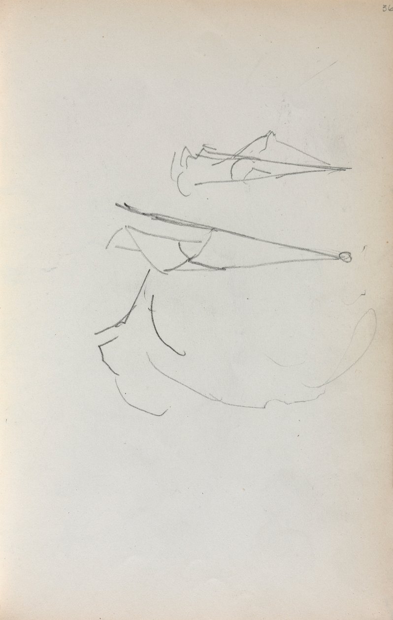 Italiensk skitsebog: Sejl side 36, 1898-1899. af Maurice Brazil Prendergast