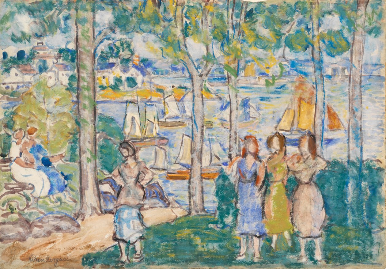 Træer, huse, mennesker af Maurice Brazil Prendergast