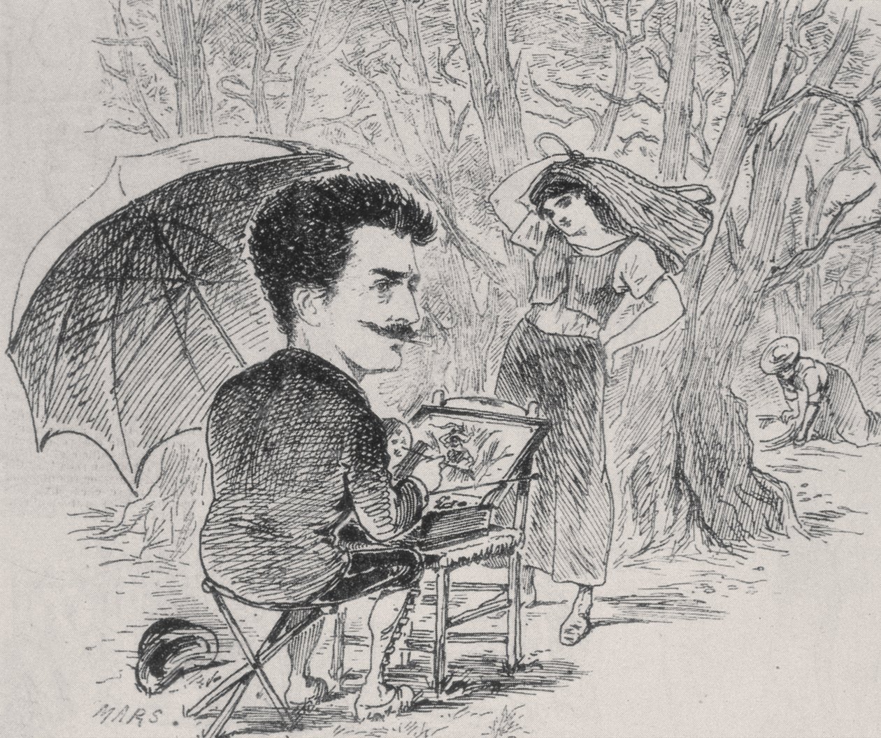Rops maler sine olivenplukkere, 1877 af Maurice Charles Mathieu Bonvoisin