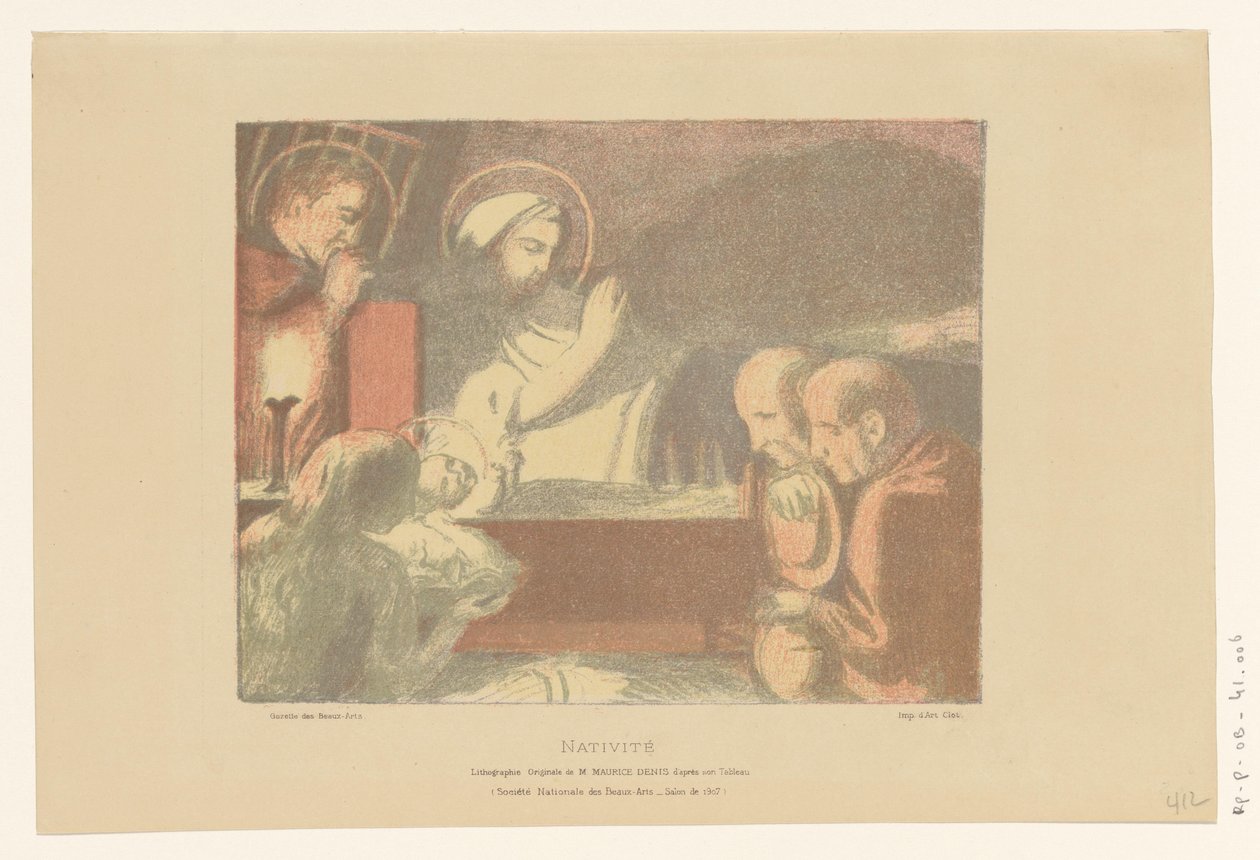 Tilbedelse af Kristusbarnet Nativite (titel på objekt) af Maurice Denis