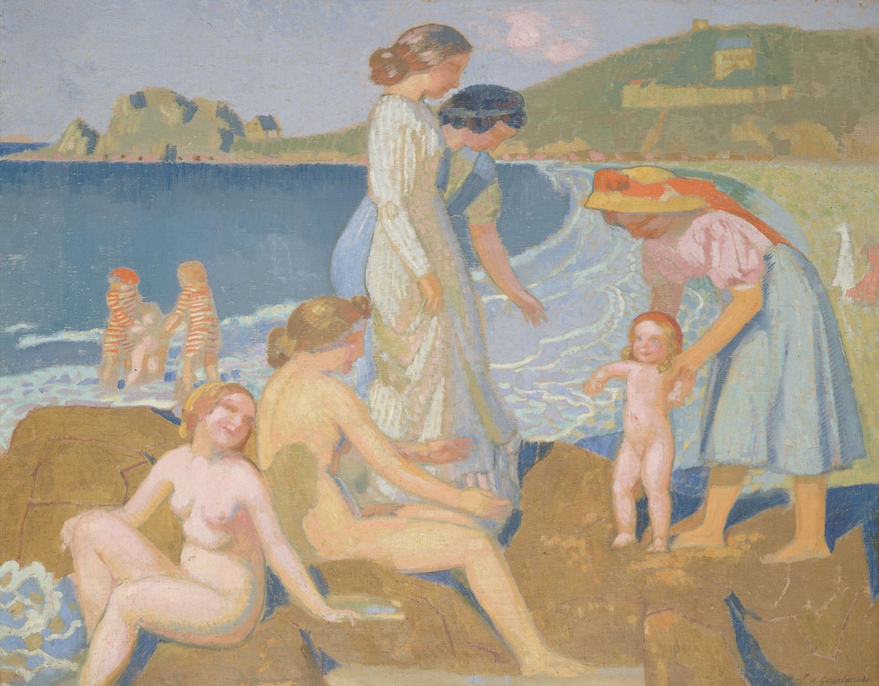 Badende ved Perros-Guirec, ca 1909-1912. af Maurice Denis