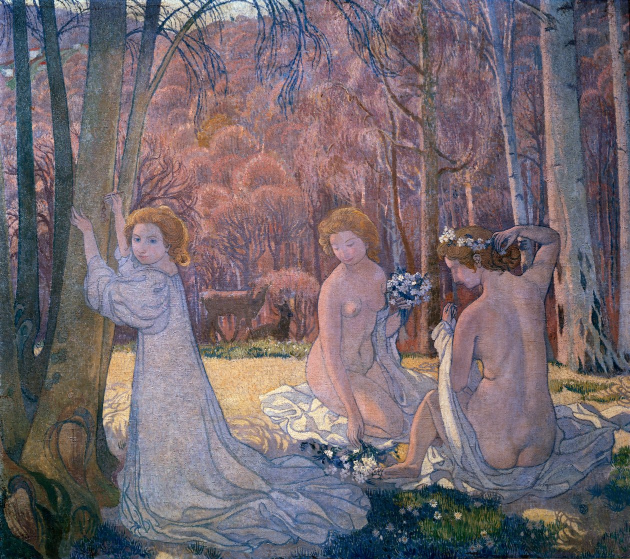 Figurer i Spring Landscape Sacred Grove, 1897 af Maurice Denis