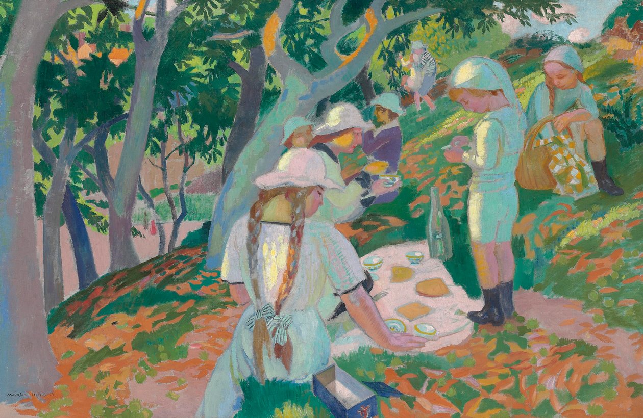 Snack under kastanjetræerne, 1914 af Maurice Denis