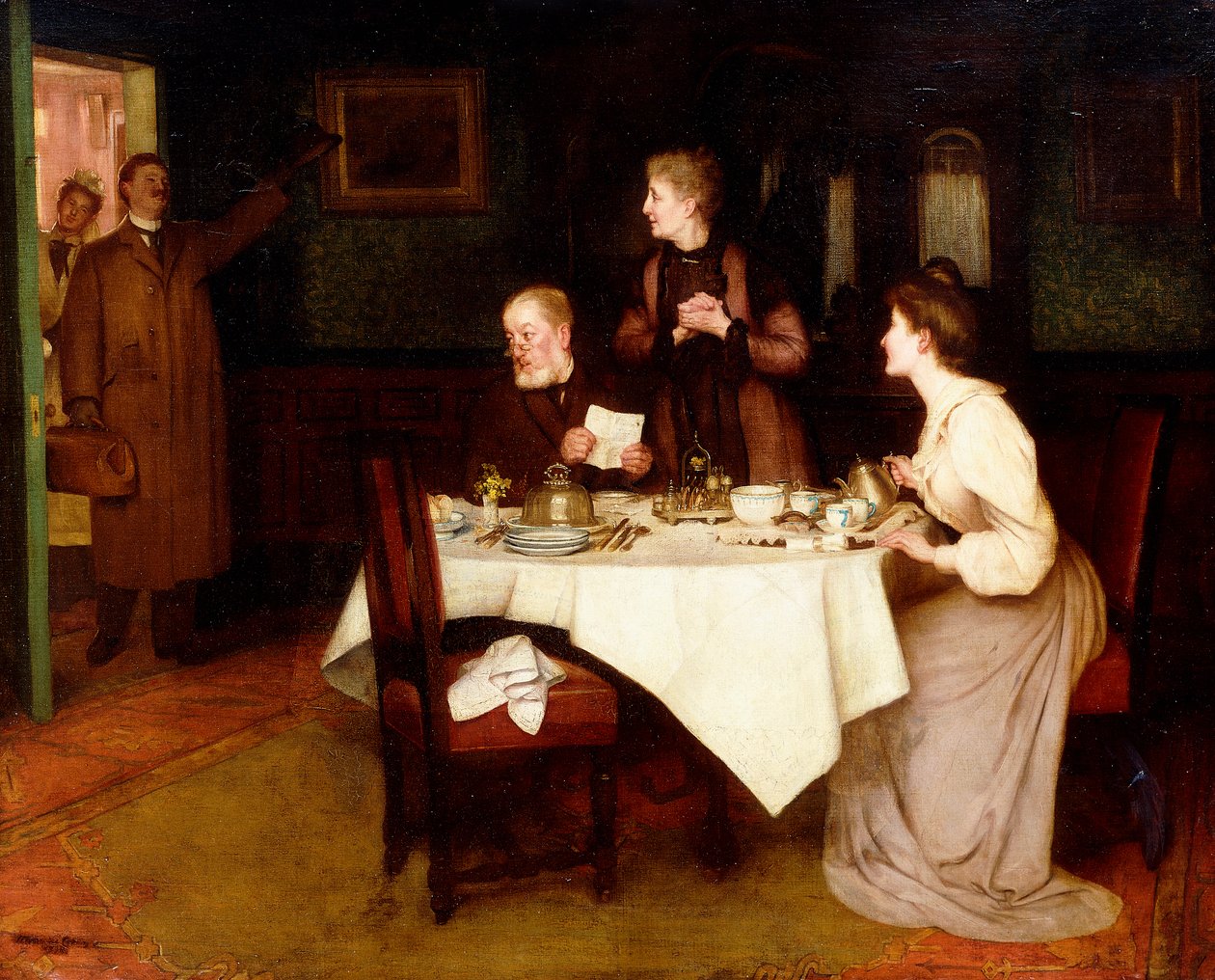 Familie på Tea af Maurice Grun