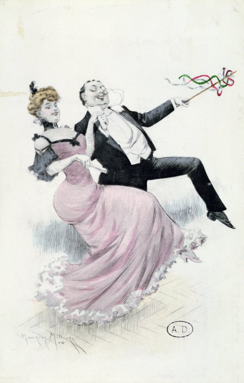 Joy of Living, postkort ca. 1900 (farve litho) af Maurice Millière