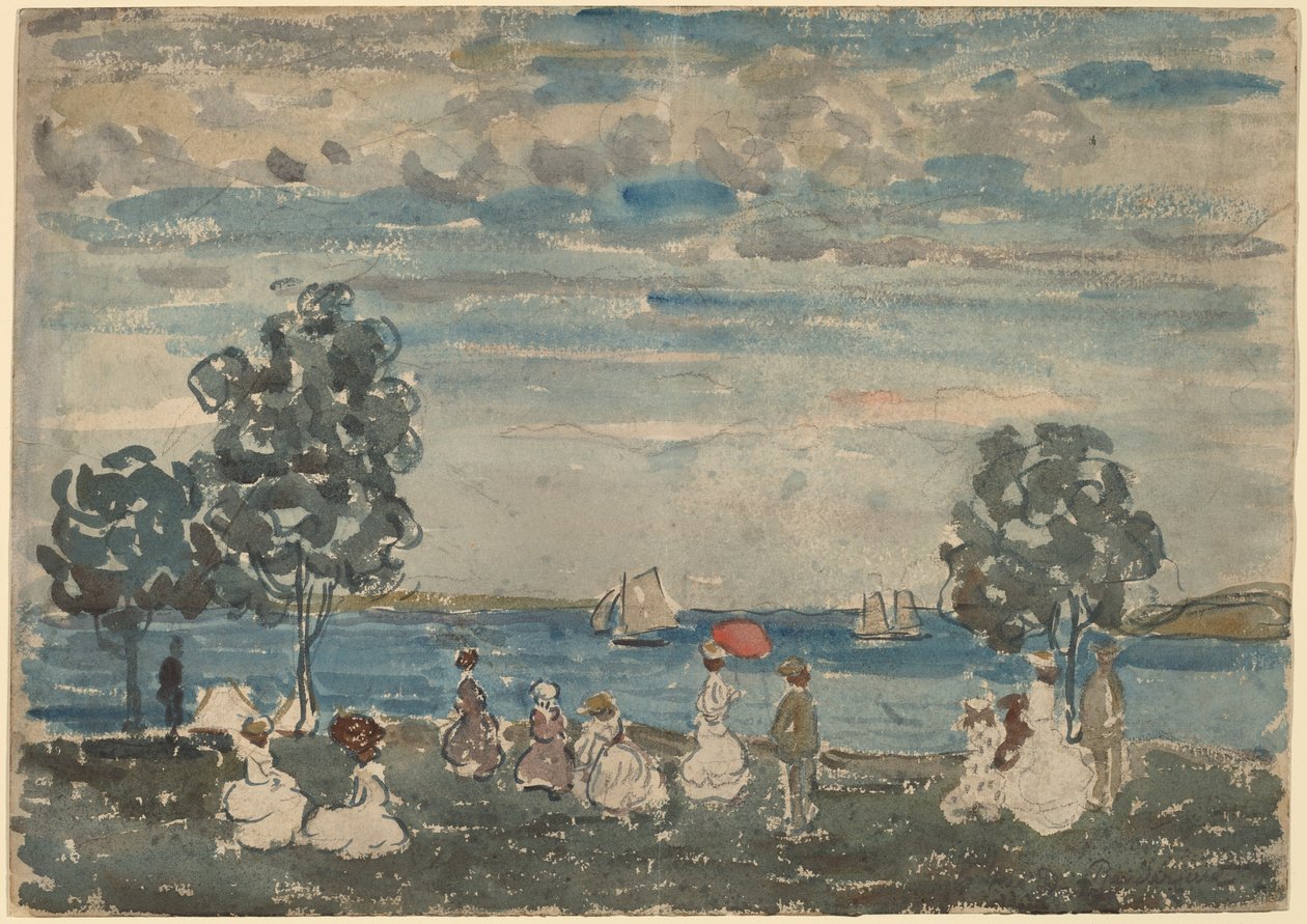 Figurer på en strand af Maurice Brazil Prendergast