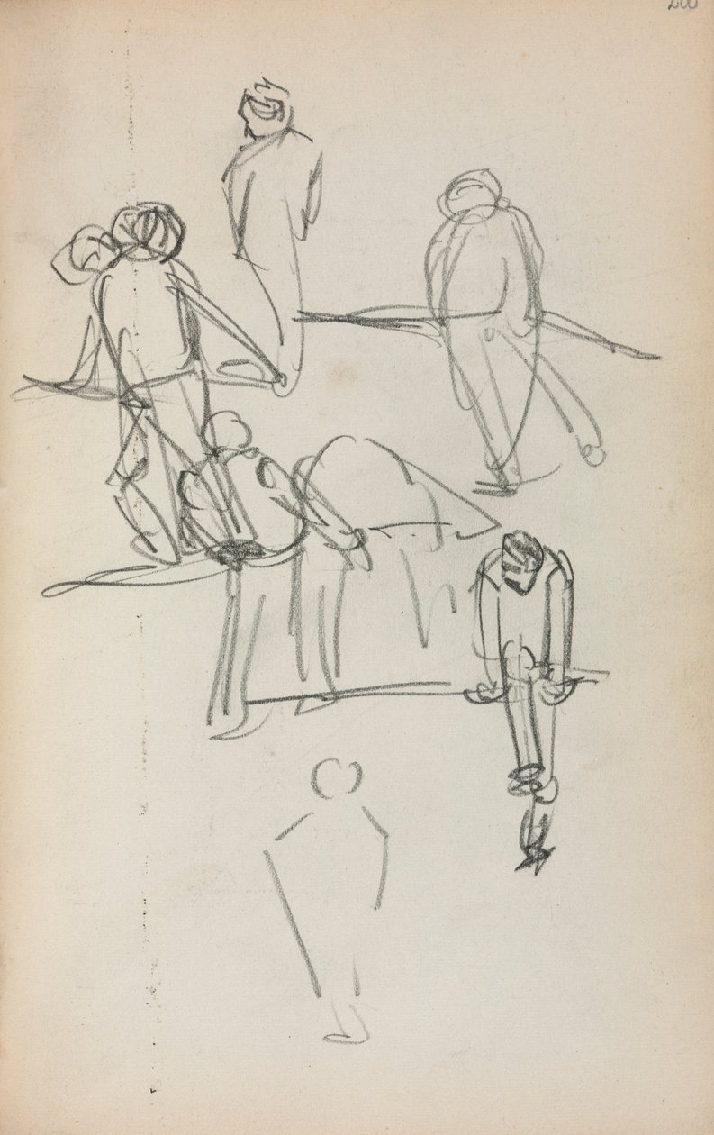 Italiensk skitsebog: Figurer (side 200) af Maurice Prendergast
