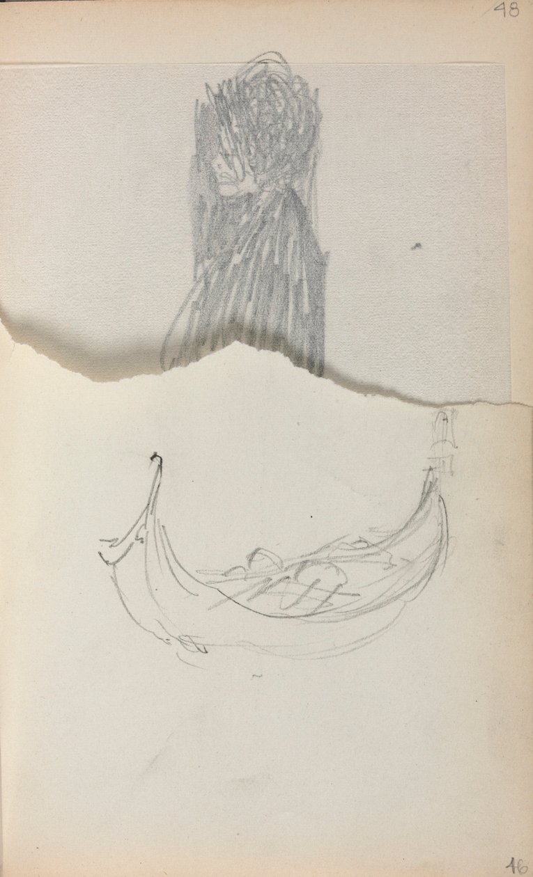 Italiensk skitsebog: Gondol (side 46) af Maurice Prendergast