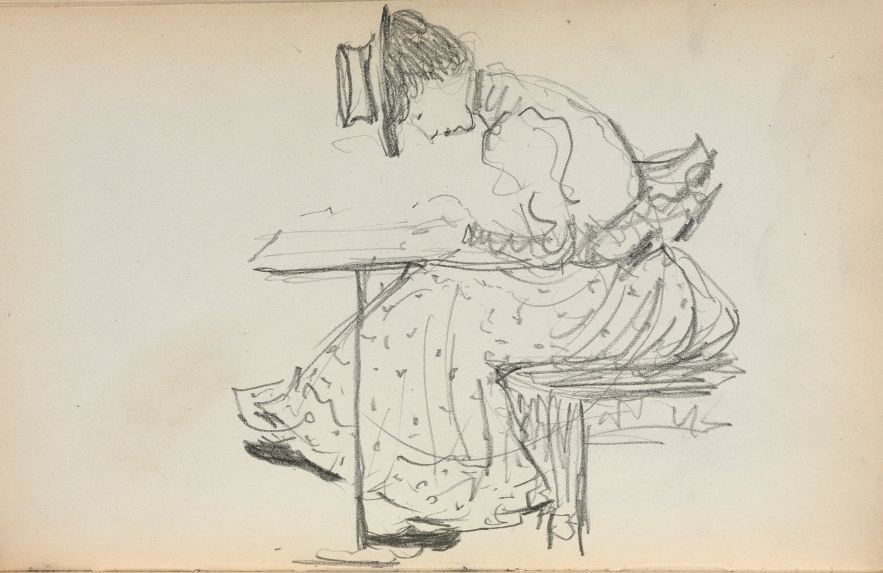 Italiensk skitsebog: Siddende kvinde (side 107) af Maurice Prendergast