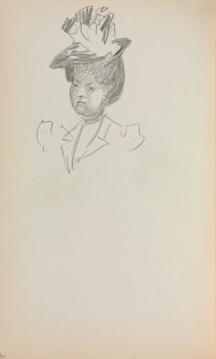 Italiensk skitsebog: Kvinde, brystlængde (side 142) af Maurice Prendergast