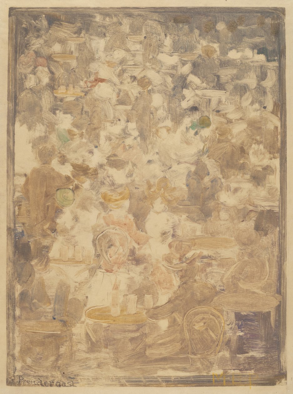 Udendørs cafescene af Maurice Brazil Prendergast