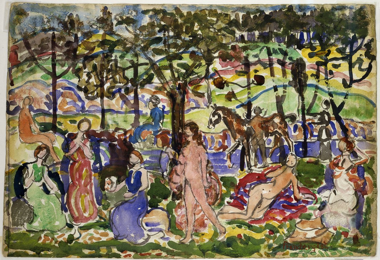 Parkscenen af Maurice Prendergast