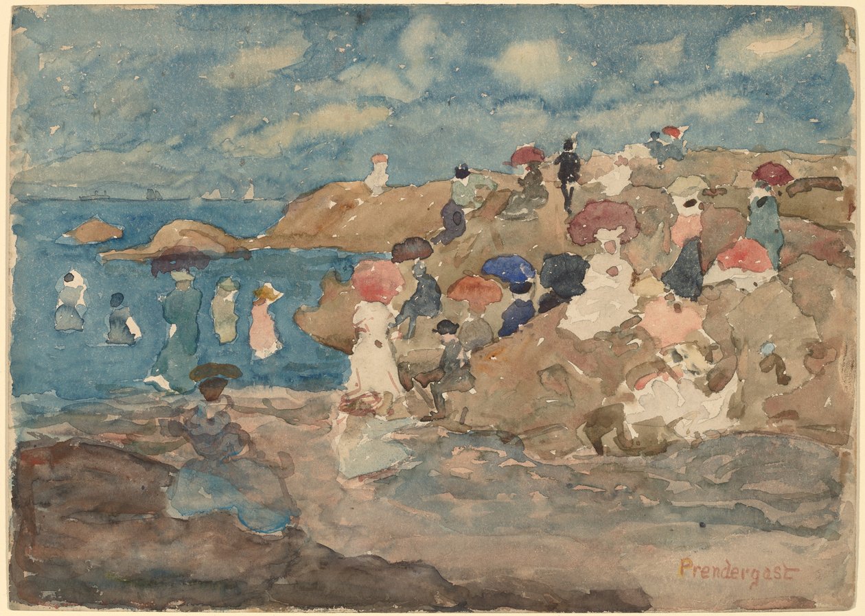 Revere Beach af Maurice Brazil Prendergast
