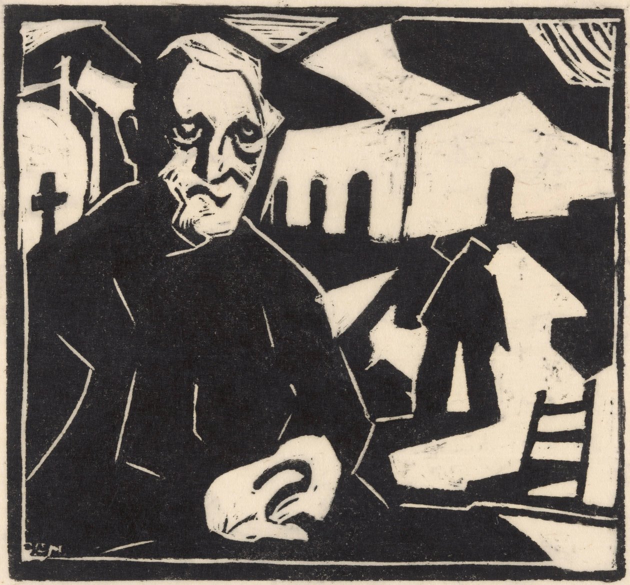 siddende mand af Maurits de Groot (signed by artist)