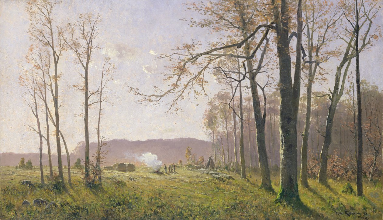 En lysning i en efterårsskov, 1890 af Max Kuchel