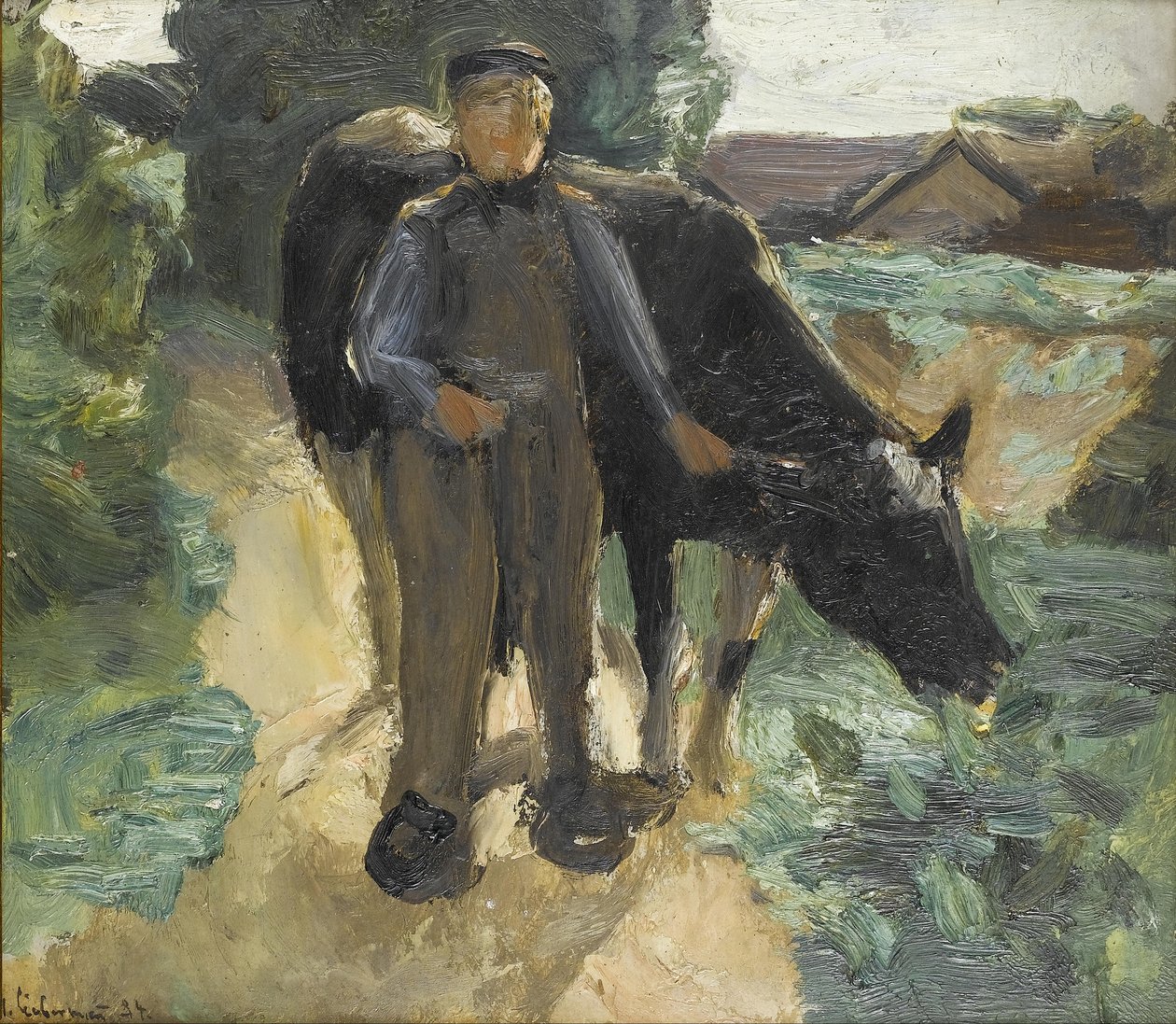 En landmand med sin ko af Max Liebermann