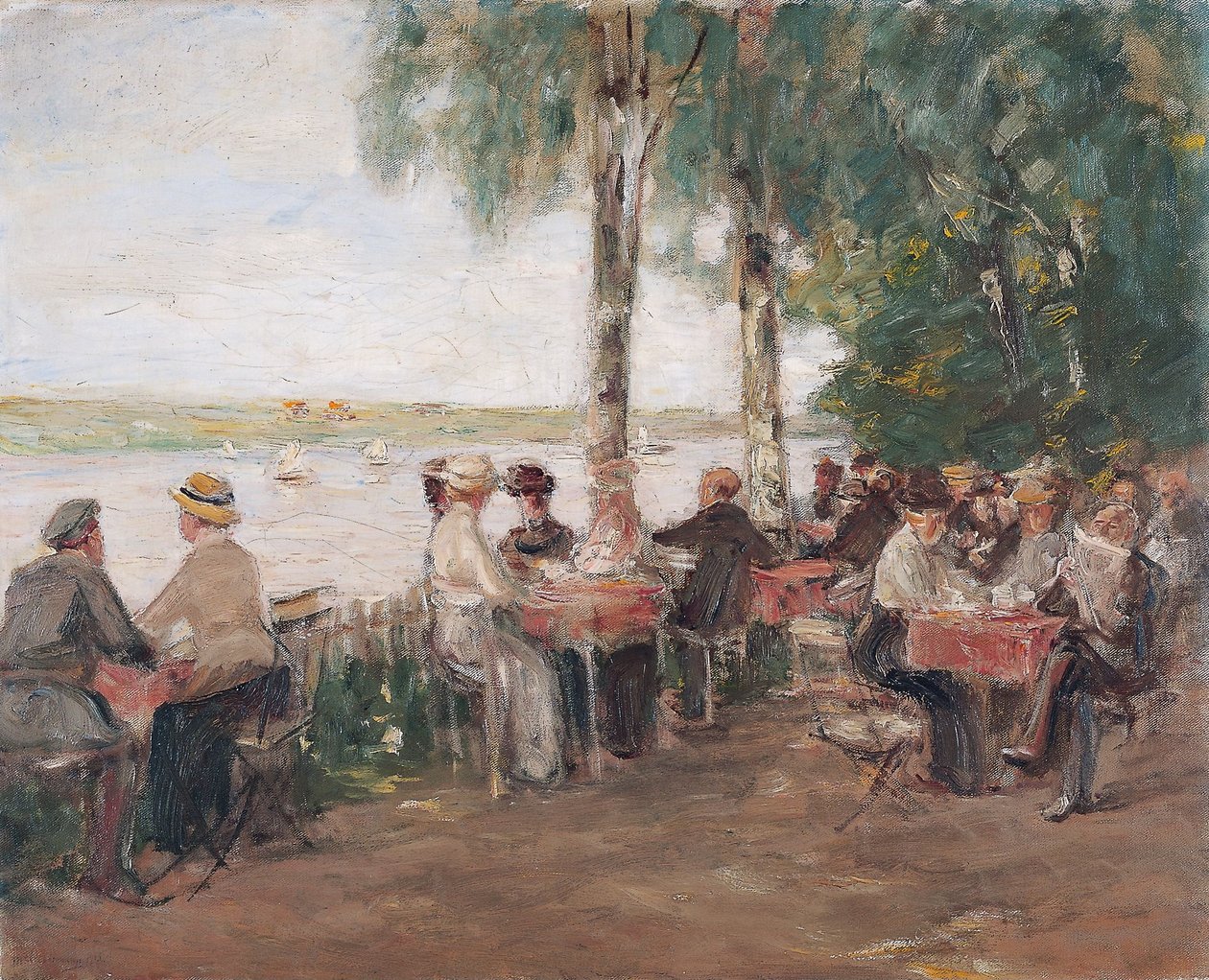 Haverestaurant ved vandet af Max Liebermann