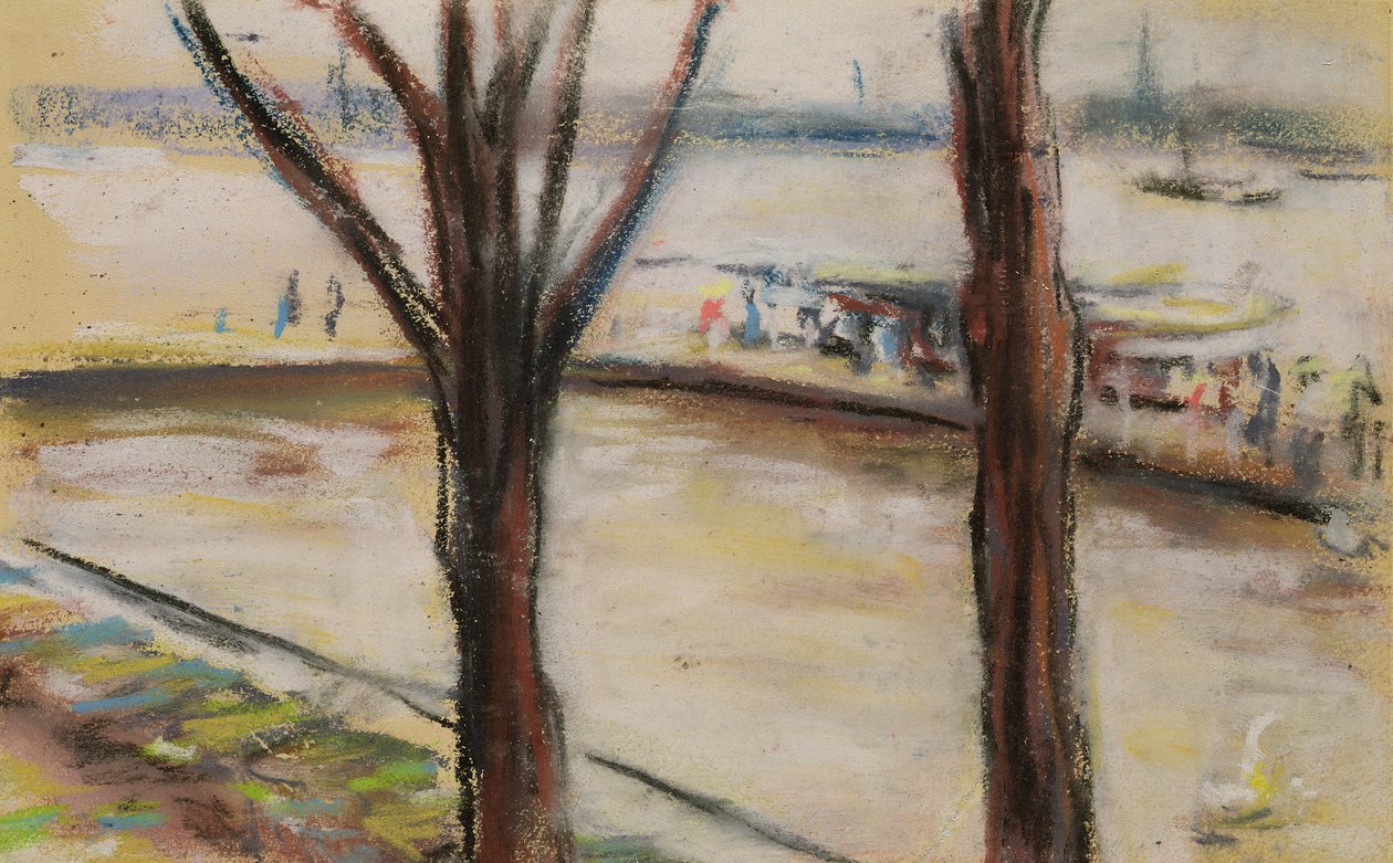 Landingsplads ved Uhlenhorster Fahrhaus i efteråret 1909 af Max Liebermann