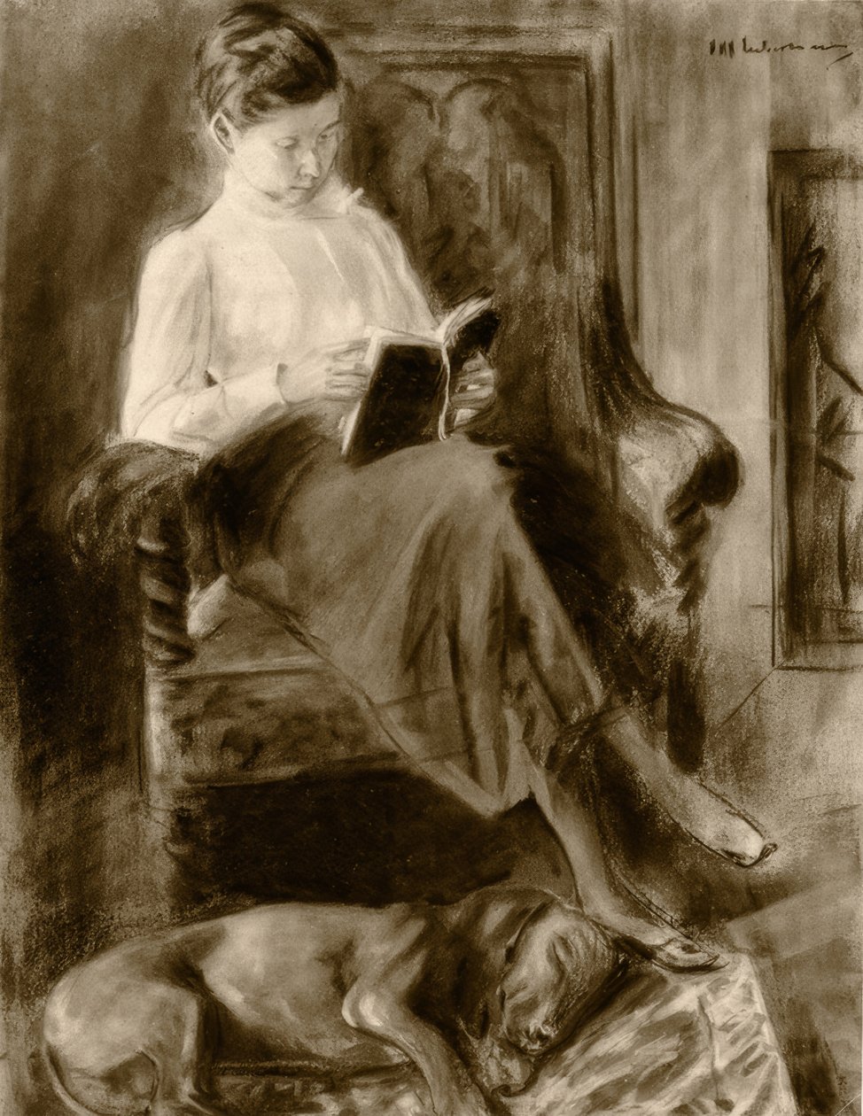 Læsepige / akvarel Max Liebermann af Max Liebermann