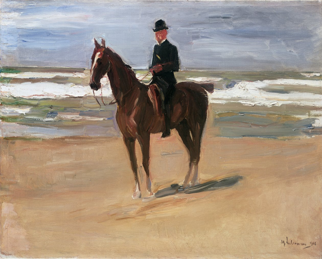 Rytter på stranden, 1908 af Max Liebermann