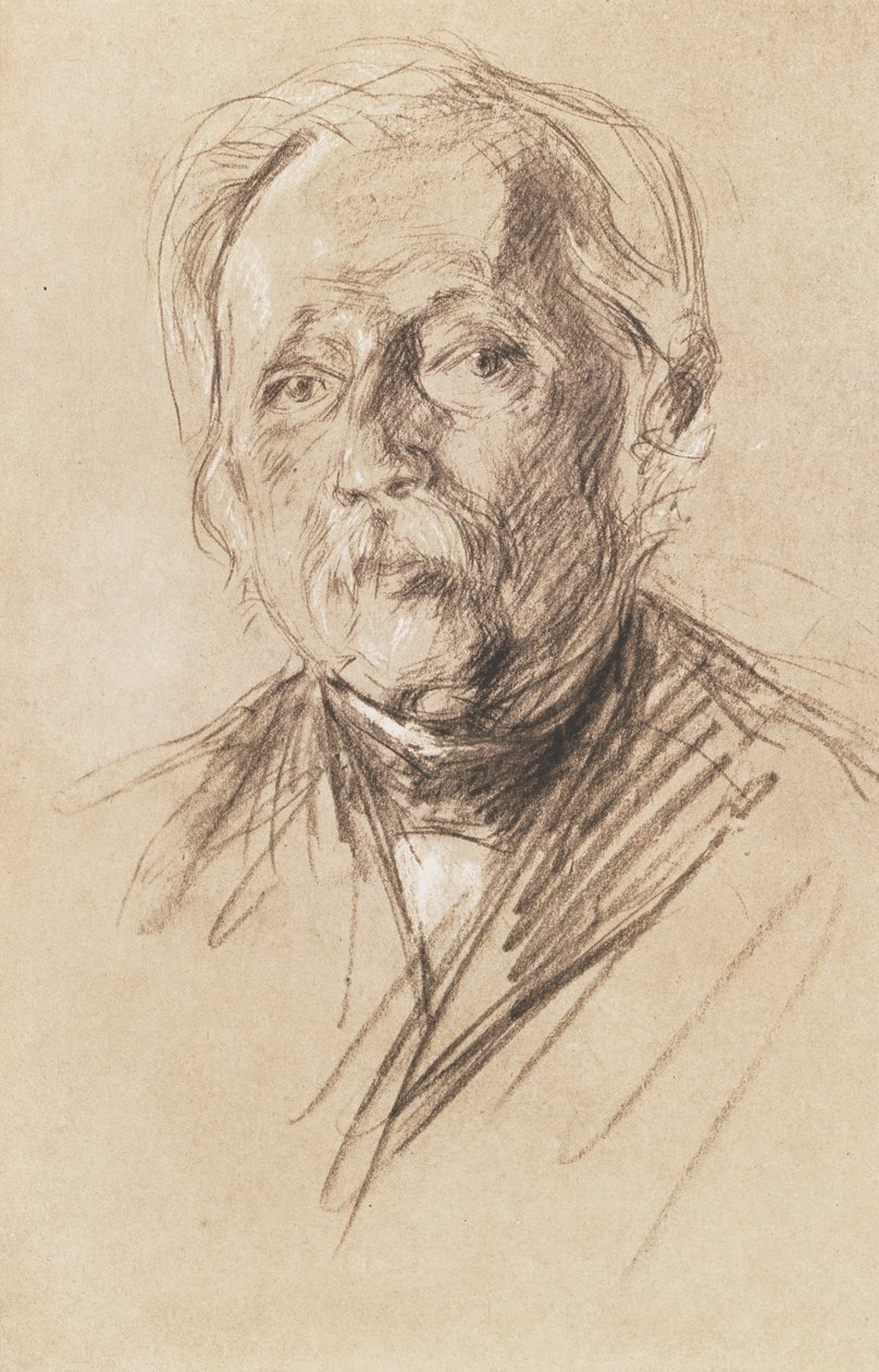 Theodor Fontane, 1896 (kul på papir) af Max Liebermann