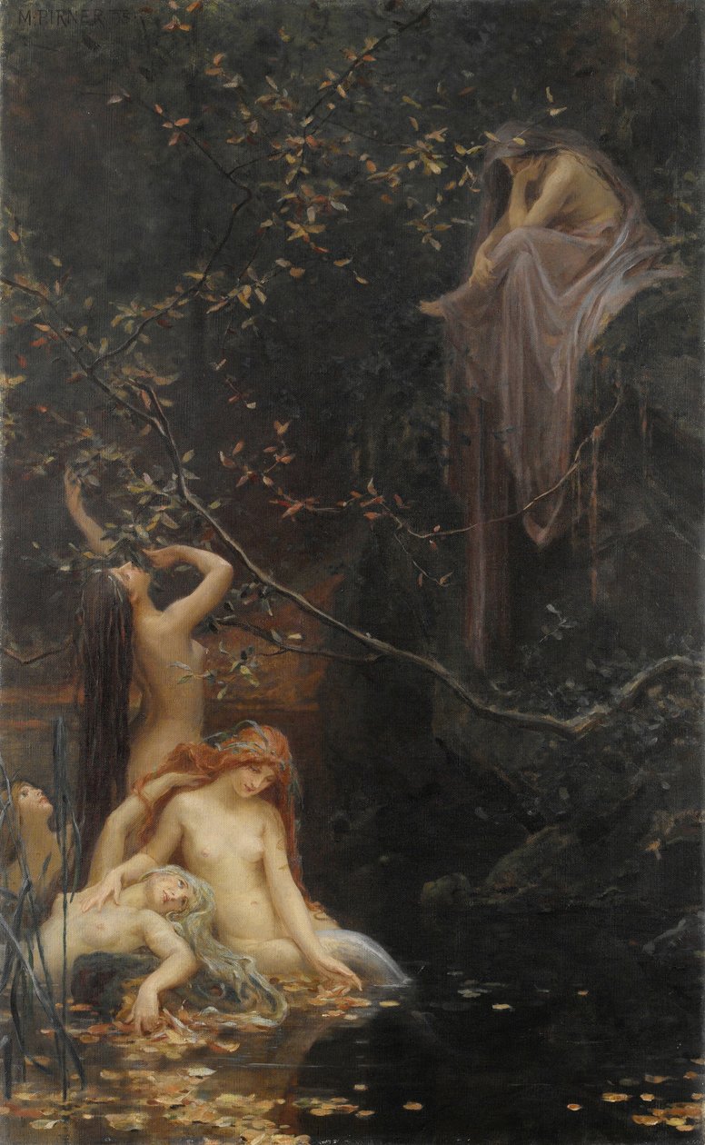 Feer ved bækken, 1895 af Max Pirner