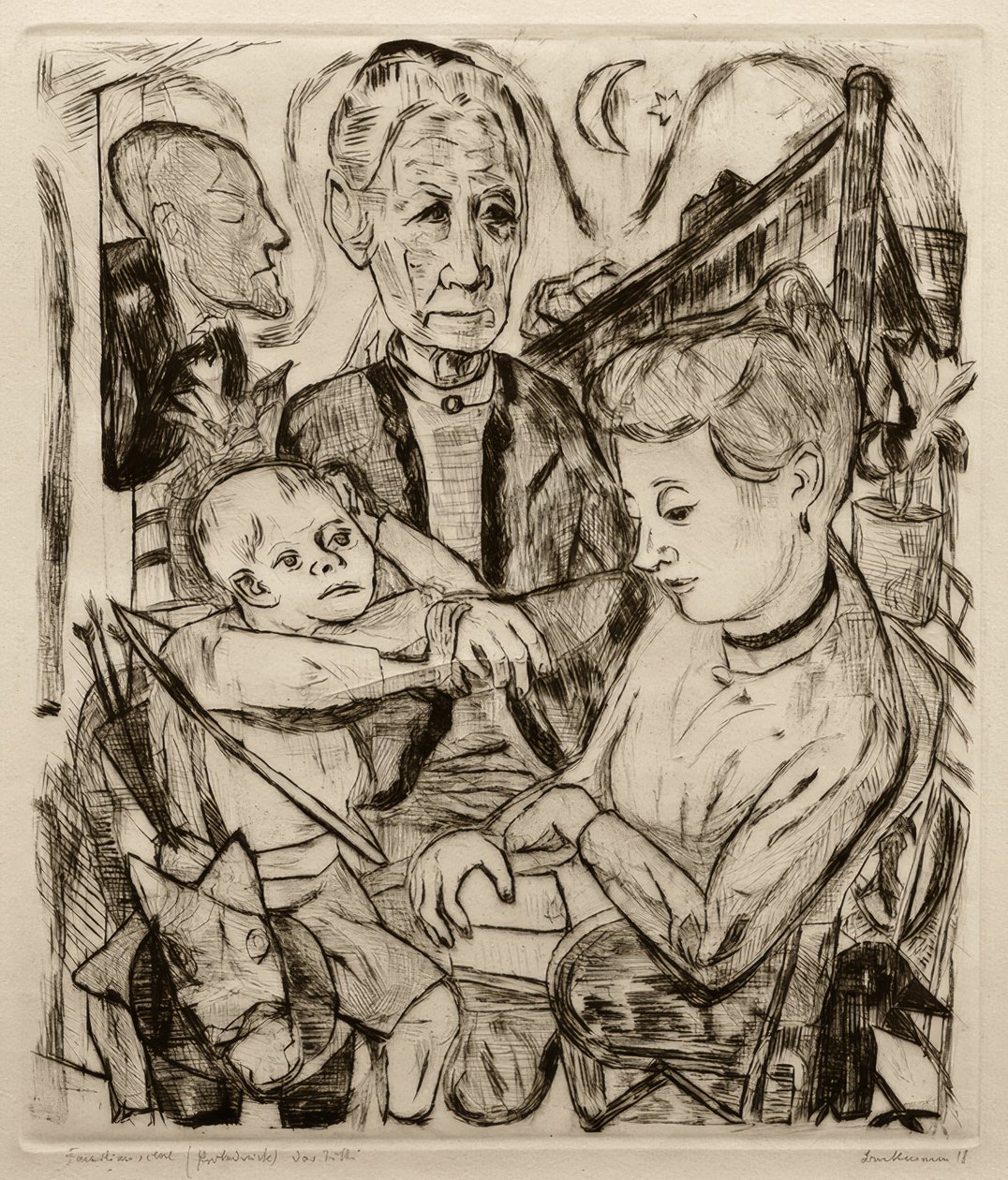 Familiescene af Max Beckmann