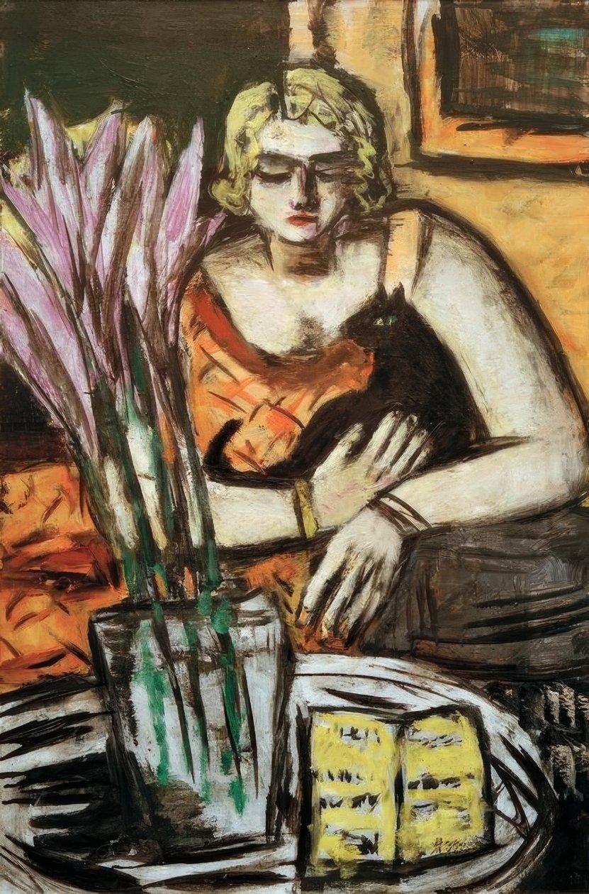 Kvinde med kat af Max Beckmann