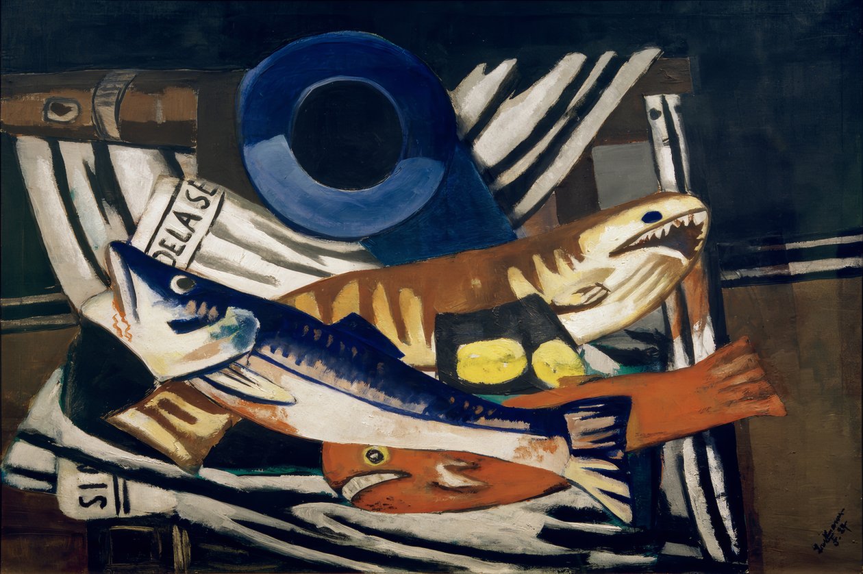 Stort stilleben af ​​fisk af Max Beckmann