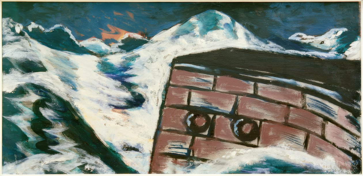 Landing kaj i en storm af Max Beckmann