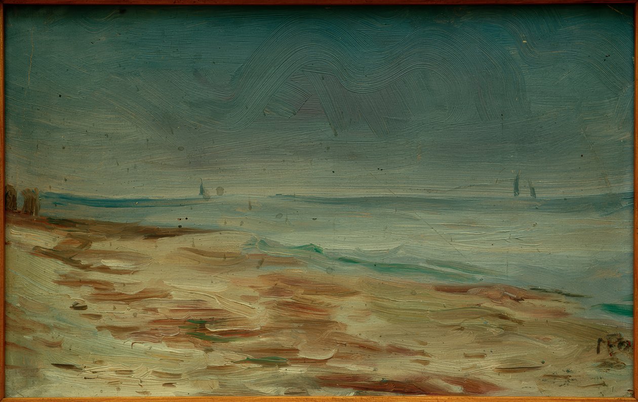 Havstrand, brun og grå af Max Beckmann
