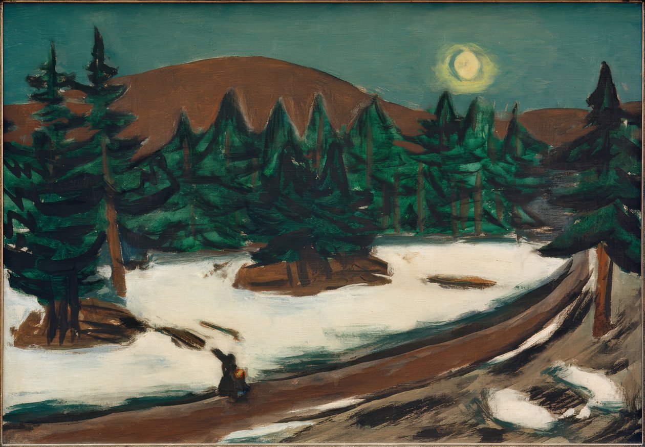 Månelandskab i bjergene med sne af Max Beckmann