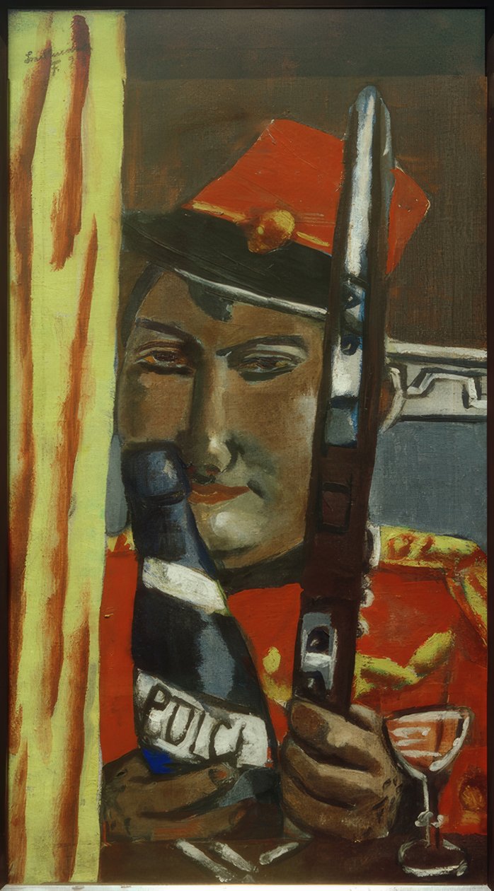 Peruviansk soldat vil gerne drikke af Max Beckmann