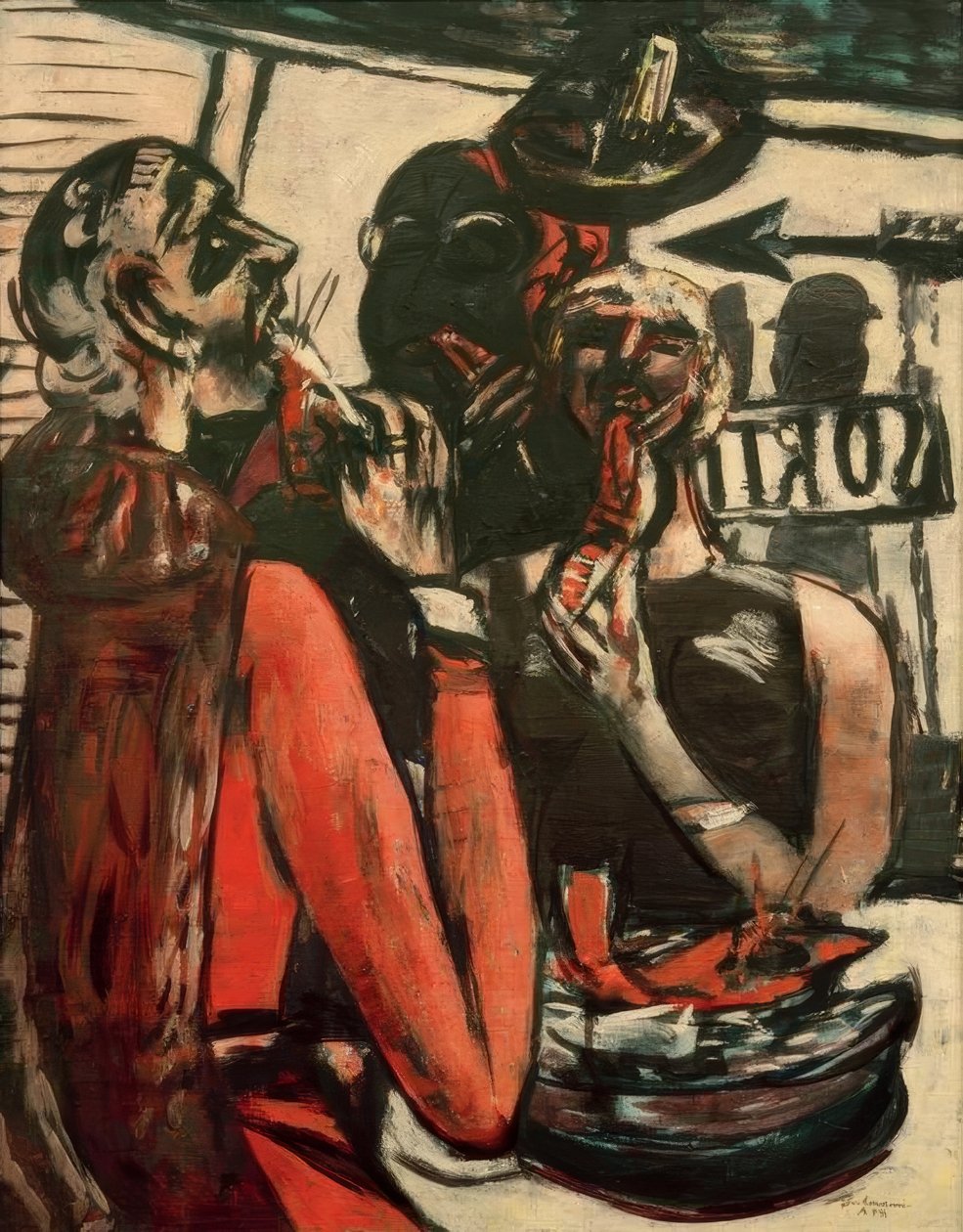 Prunier (Im Restaurant Prunier, Paris) af Max Beckmann