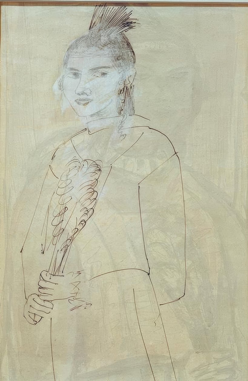 Quappi med hovedbeklædning af Max Beckmann