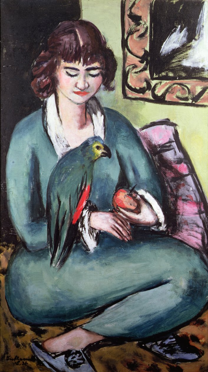 Quappie med en papegøje af Max Beckmann