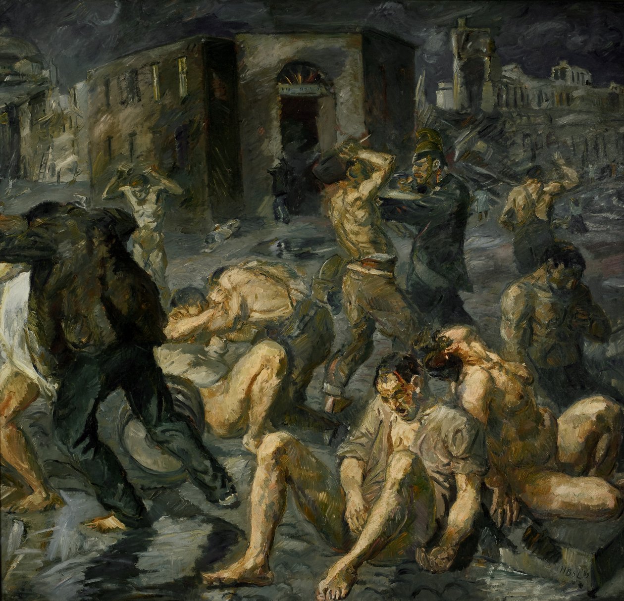 Scene fra ødelæggelsen af Messina af Max Beckmann