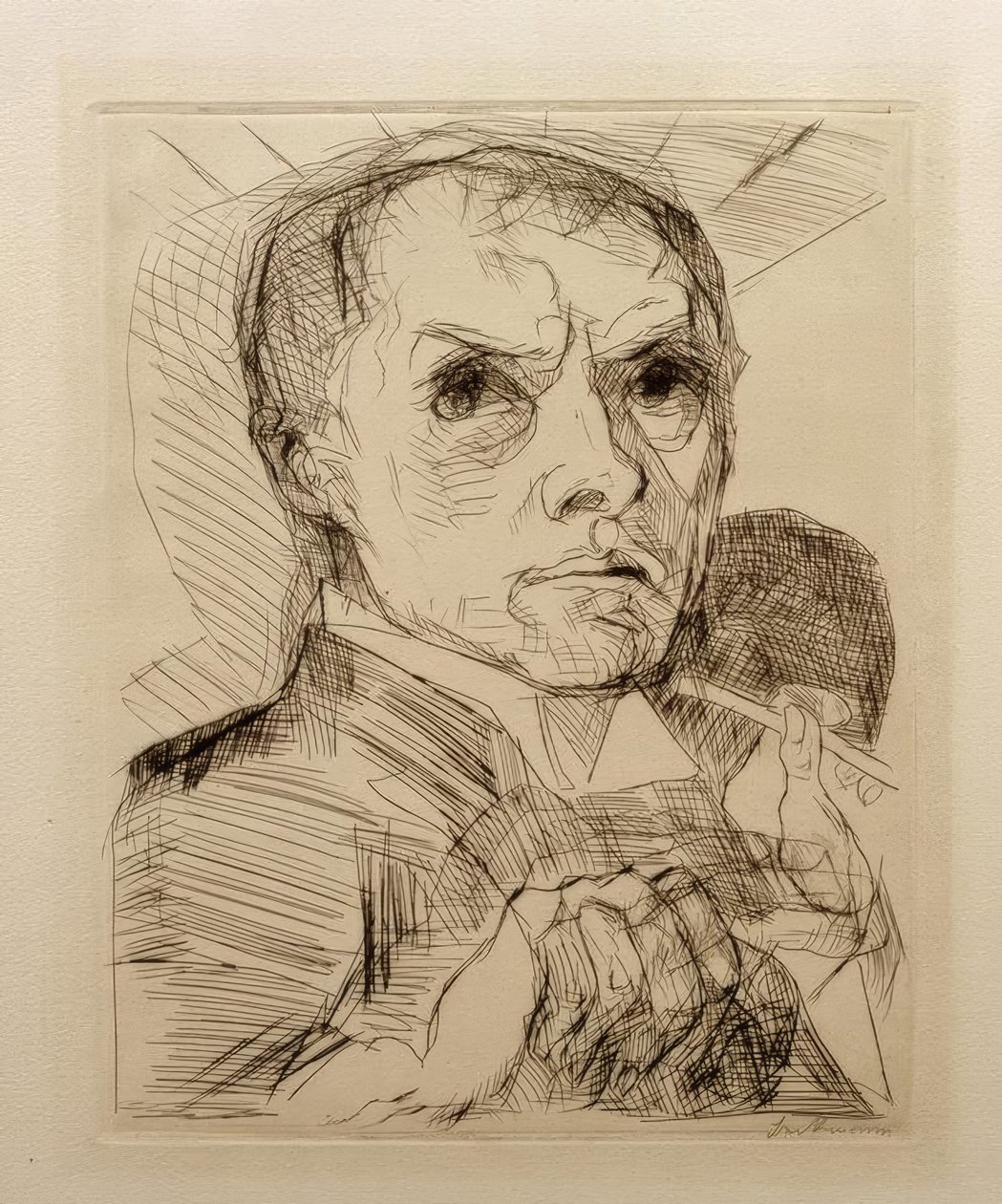 Selvportræt med stylus af Max Beckmann