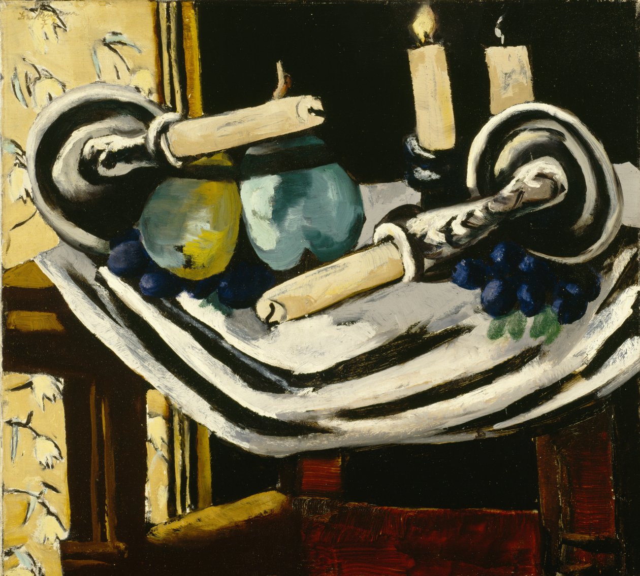Stilleben med faldne stearinlys af Max Beckmann
