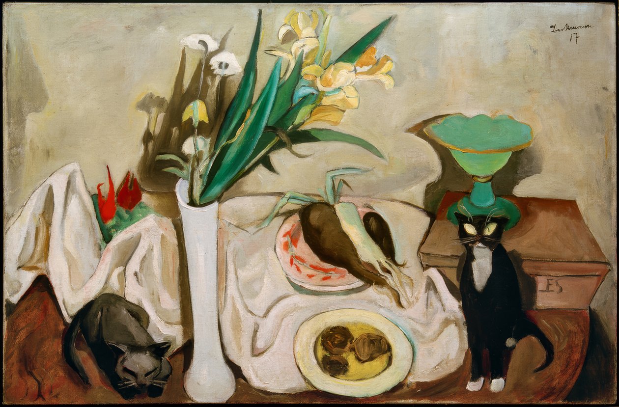 Stilleben med katte af Max Beckmann