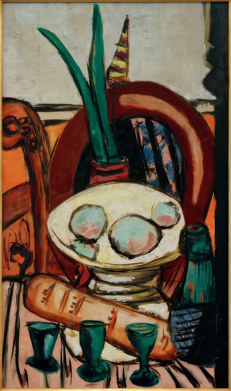Stilleben med grønne briller af Max Beckmann