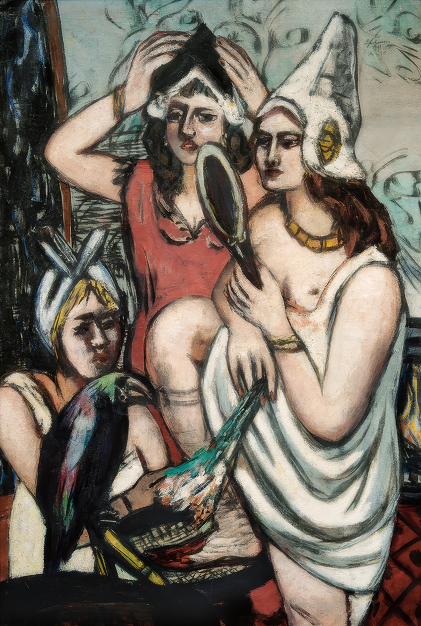 Før udklædningsfesten (tre kvinder) af Max Beckmann