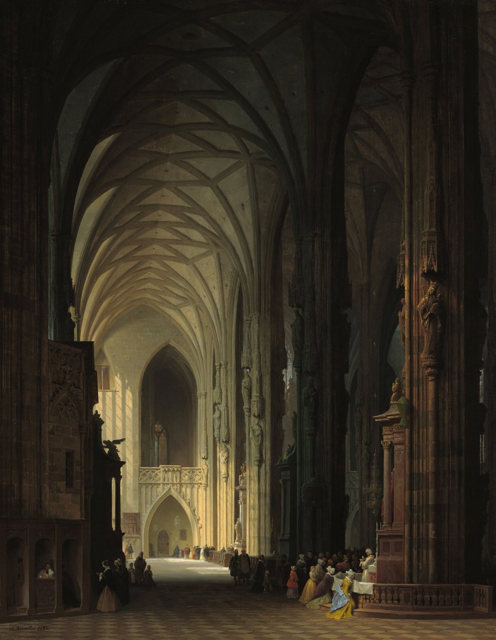 Det indre af Stephanskirche i Wien af Max Emanuel Ainmiller