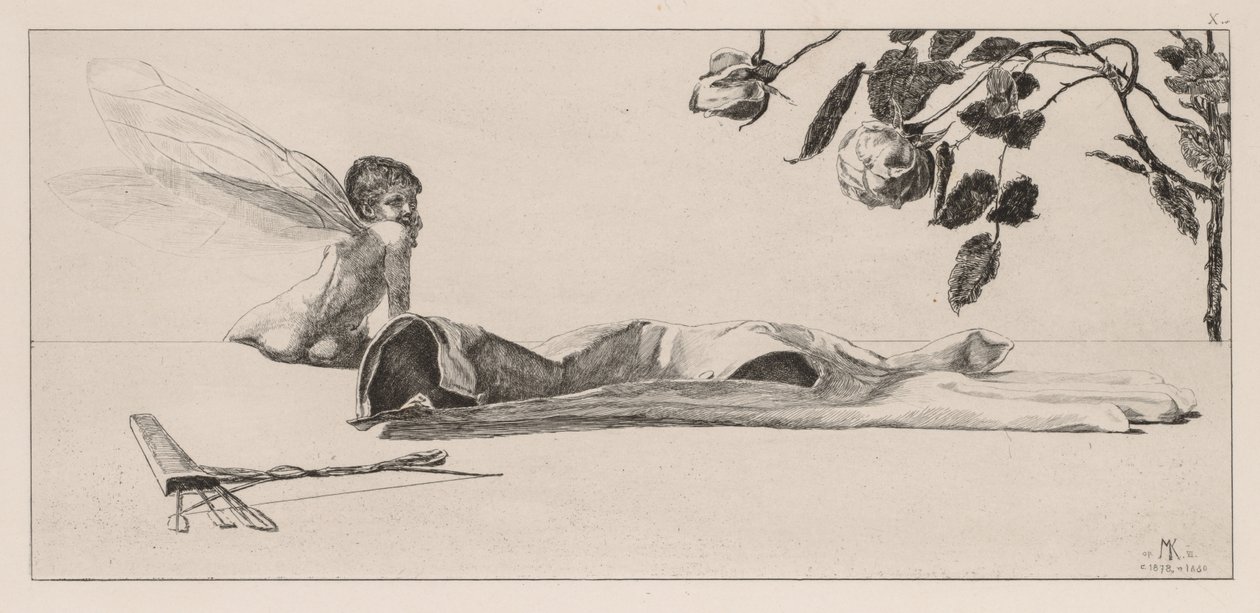 En handske: Amor, 1880. af Max Klinger
