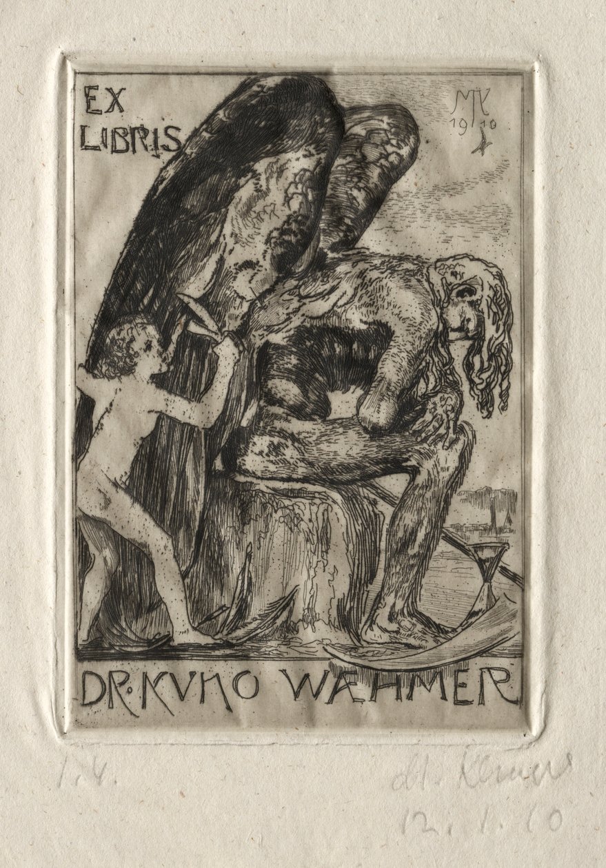Ex Libris Dr. Kuno Waehmer, 1910. af Max Klinger