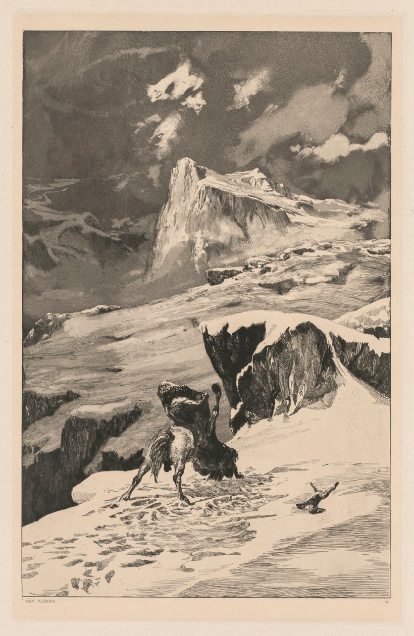 Intermezzo: Battling Centaurs Opus IV, 4, 1881. af Max Klinger